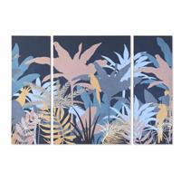 Set van 3 Schilderijen DKD Home Decor Koloniaal (140 x 3,8 x 100 cm)