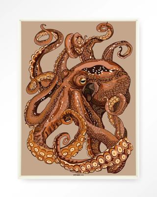 Urban Cotton Wandkleed 'Pulpo' 110 x 145cm in Floating Frame - off white