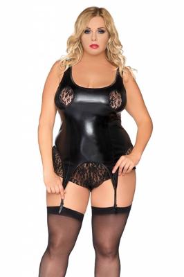 * ANDALEA Zwarte wetlook body, SB5018