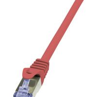 LogiLink CQ3014S RJ45 Netwerkkabel, patchkabel CAT 6A S/FTP 0.25 m Rood Vlambestendig, Snagless 1 stuk(s) - thumbnail