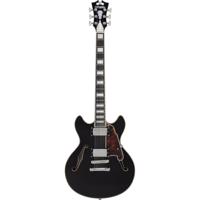 D'Angelico Premier Mini DC Black Flake Stopbar semi-akoestische gitaar met gigbag