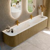 Badmeubel Mondiaz Kurve-Dlux | 200 cm cm | Meubelkleur Dusk | Wastafelkleur Opalo | Solid surface | Wasbak beiden zijden spoelbak | 2 kraangaten Badmeubel Mondiaz Kurve-Dlux | 200 cm cm | Meubelkleur Dusk | Wastafelkleur Opalo | Solid surface | Wasbak beiden zijden spoelbak | 2 kraangaten