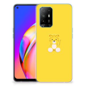 OPPO A94 5G | Reno5 Z Telefoonhoesje met Naam Baby Leopard