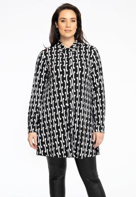 Yoek Blouse wide bottom BETA | Zwart | Maat 58/60