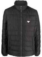 Prada veste bomber à patch logo - Noir