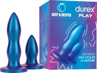 Durex Play Deep & Deeper Buttplugset Blauw Silicium 2 stuk(s) - thumbnail