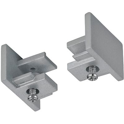 Spanningsrail Eindkap - 2 Stuks - Trion Dual - 2 Fase - Mat Titaan