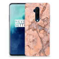 OnePlus 7T Pro TPU Siliconen Hoesje Marmer Oranje