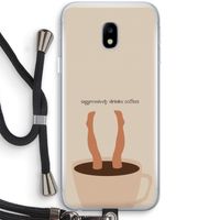Aggressively drinks coffee: Samsung Galaxy J3 (2017) Transparant Hoesje met koord