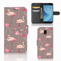 Samsung Galaxy J5 2017 Telefoonhoesje met Pasjes Flamingo - thumbnail