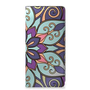 Samsung Galaxy A21s Smart Cover Purple Flower