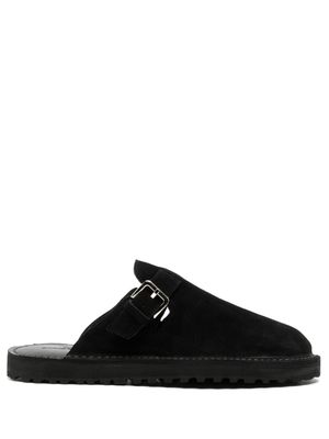 Comme des Garçons Homme mules en cuir à boucle décorative - Noir