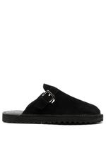 Comme des Garçons Homme mules en cuir à boucle décorative - Noir