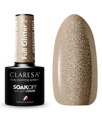 Claresa uv/led gellak 5ml full glitter 2 bronze
