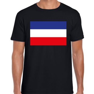 Boerenprotest vlag t-shirt met Nederlandse vlag onderste boven zwart heren Boerenprotest vlag t-shirt met Nederlandse vlag onderste boven zwart heren