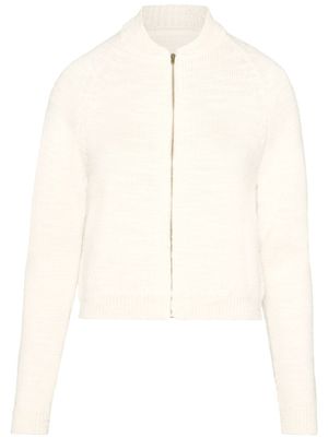 Maison Margiela cardigan crop en maille nervurée - Blanc