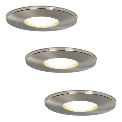 3x Vegas LED Inbouwspots - Dimbaar - 5 Watt 4000K Neutraal Wit - IP44 spatwaterdicht - Aluminium - Voor binnen, buiten en badkamer
