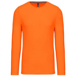 Grote maten oranje longsleeve shirt