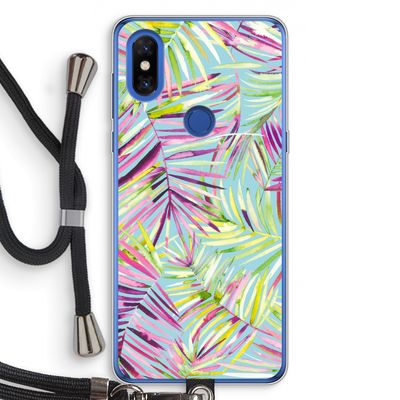 Tropical Palms Blue: Xiaomi Mi Mix 3 Transparant Hoesje met koord