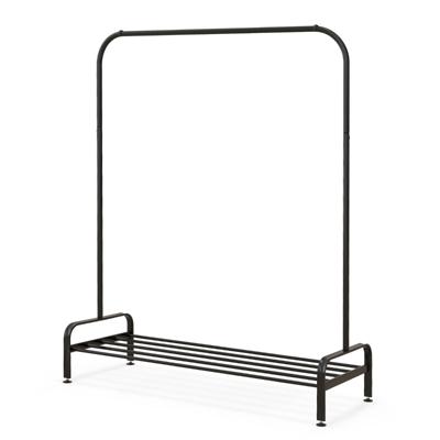 Kledingrek met Kledingstang en Opbergvak Kapstok Metaal met Verstelbare Poten Vrijstaand 112 x 42 x 145 cm