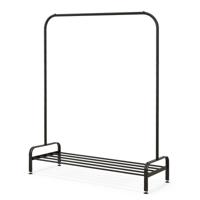 Kledingrek met Kledingstang en Opbergvak Kapstok Metaal met Verstelbare Poten Vrijstaand 112 x 42 x 145 cm