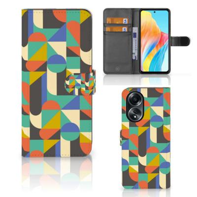 OPPO A58 4G | Telefoon Hoesje | Funky Retro | Portemonnee hoesje