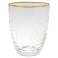 GreenGate Waterglas met gravering en gouden rand 8,2 x 10,5 cm - thumbnail