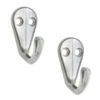 SIRO Kapstokhaak - 3x - zilverkleurig - aluminium - 3,3 x 4,1 cm - haakje