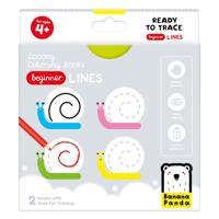 Banana Panda - kleurboekje klaar om beginnerslijnen te overtrekken