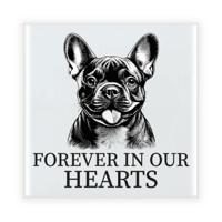 Herdenkings cadeau tegel - hondenliefhebber - Franse Bulldog - zwart/wit - keramiek - 15 cm