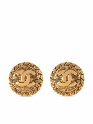 CHANEL Pre-Owned boucles d'oreilles CC à fermoir clip (années 1980)