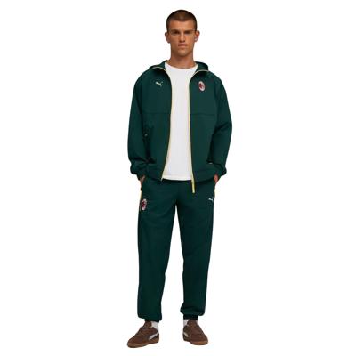 PUMA AC Milan Pumatech Trainingspak Woven Hooded Full-Zip 2025-2026 Donkergroen
