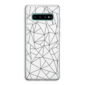 Geometrische lijnen zwart: Samsung Galaxy S10 Plus Transparant Hoesje
