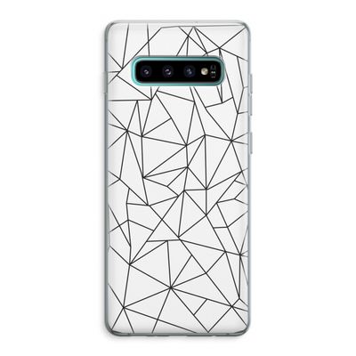 Geometrische lijnen zwart: Samsung Galaxy S10 Plus Transparant Hoesje