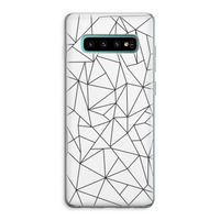 Geometrische lijnen zwart: Samsung Galaxy S10 Plus Transparant Hoesje