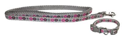 Little Rascals puppy halsband met lijn roze