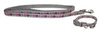 Little Rascals puppy halsband met lijn roze
