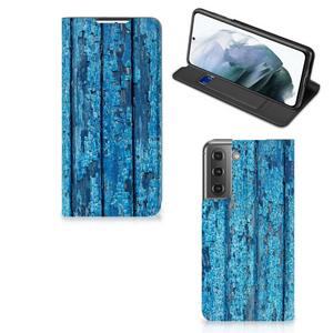 Samsung Galaxy S21 FE Book Wallet Case Wood Blue