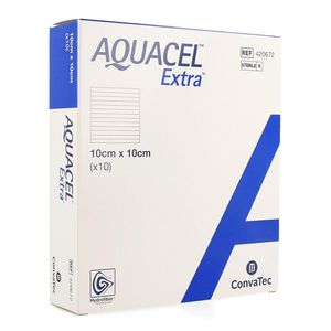 Aquacel Extra Verb Hydrofiber+versterk. 10x10cm 10