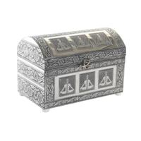 Juwelenkistje DKD Home Decor Groen Zilverkleurig Hout Aluminium 25 x 15 x 18 cm