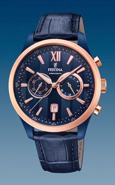 Horlogeband Festina F16998 Leder Blauw