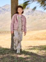 Gewatteerde jas voor meisjes met sherpavoering rozen