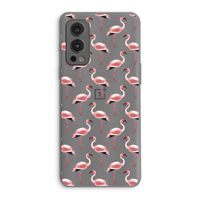 Flamingoprint groen: OnePlus Nord 2 5G Transparant Hoesje