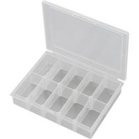 TRU COMPONENTS EKB-203 Assortimentsdoos (l x b x h) 139 x 95 x 25 mm Aantal vakken: 10 Variabele onderverdeling Inhoud 1 stuk(s)