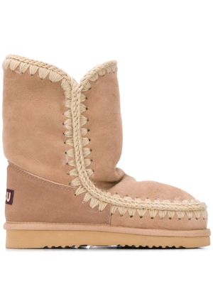 Mou bottes à détail tissé - Tons neutres