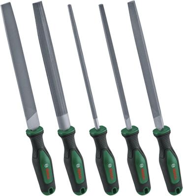 Bosch Groen Files set 5-piece (Vijlenset 200mm 5 stuks: platte vijl, halfronde vijl, ronde vijl, vierkante vijl, driehoekige vijl)) - 1600A02ZB0