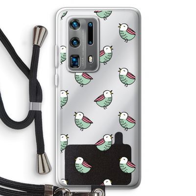 Vogeltjes: Huawei P40 Pro Plus Transparant Hoesje met koord