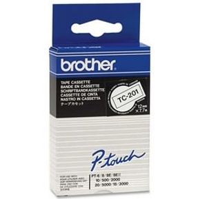 Brother TC tape voor P-Touch 12 mm, zwart op wit
