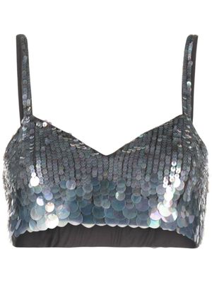 P.A.R.O.S.H. haut crop à sequins - Bleu