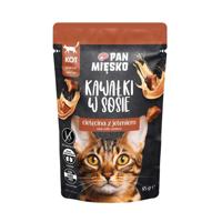 PAN MIĘSKO Pieces in sauce Veal with deer - nat kattenvoer - 85g